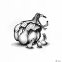 garlic bulb with eyes tattoo design idea