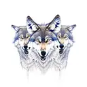 three wolves  tattoo design idea