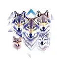 three wolves  tattoo design idea