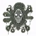 cute ghost tattoo design idea