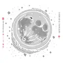 Destroyed moon from "Assassination classroom's" combines with Comet of "Your Name" in colour in an universe background tattoo design idea