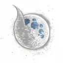 Destroyed moon from "Assassination classroom's" combines with Comet of "Your Name" in colour in an universe background tattoo design idea