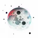 Destroyed moon from "Assassination classroom's" combines with Comet of "Your Name" in colour in an universe background tattoo design idea