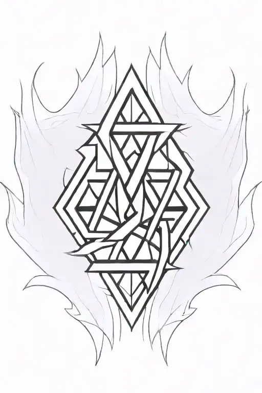 linkin park logo in flame tattoo design idea