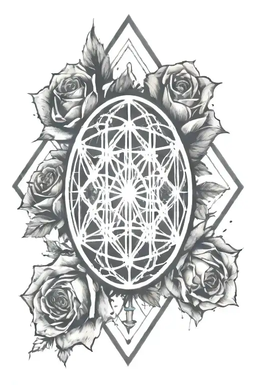 Bring Me The Horizon band logo with roses tattoo design idea
