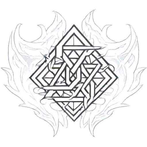 linkin park logo in flame tattoo design idea