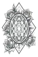 Bring Me The Horizon band logo with roses tattoo design idea