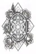 Bring Me The Horizon band logo with roses tattoo design idea
