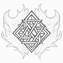 linkin park logo in flame tattoo design idea