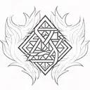 linkin park logo in flame tattoo design idea