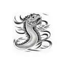 eel on hand tattoo design idea
