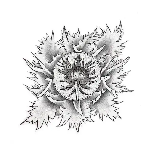 thistle and ivy tattoo design idea