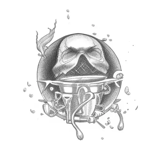 drinks bartender male tattoo design idea