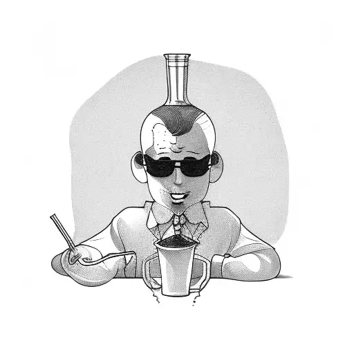drinks bartender male tattoo design idea