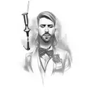 drinks bartender male tattoo design idea