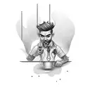 drinks bartender male tattoo design idea