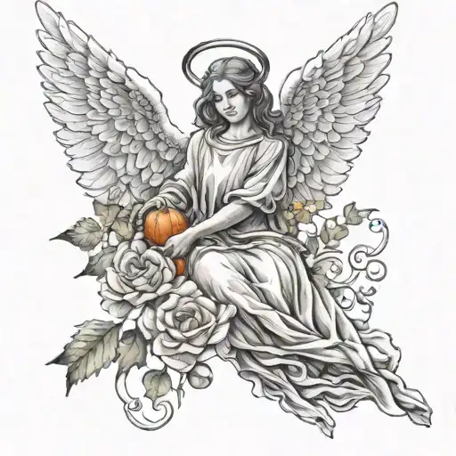 fall angel tattoo design idea