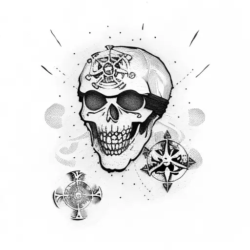 pirate map with coordinates tattoo design idea