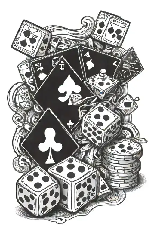poker,snooker,dice, tattoo design idea