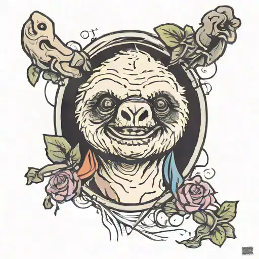sloth from goonies never say die tattoo design idea