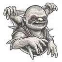 sloth from goonies never say die tattoo design idea