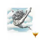 icarus falling from sky tattoo design idea
