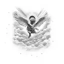 icarus falling from sky tattoo design idea