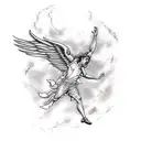 icarus falling from sky tattoo design idea
