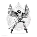 icarus falling from sky tattoo design idea