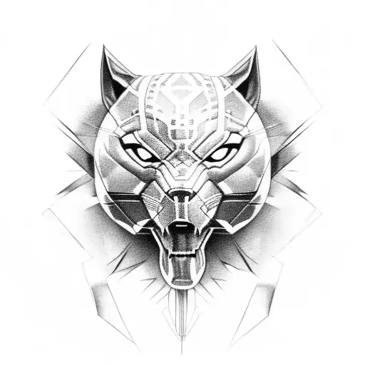 Black Panther animal whole body ready to pounce tattoo design idea