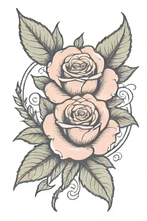 Rose with the name Evelyn in cursive on the stem  tattoo design idea