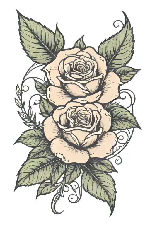 Rose with the name Evelyn alongside the stem  tattoo design idea