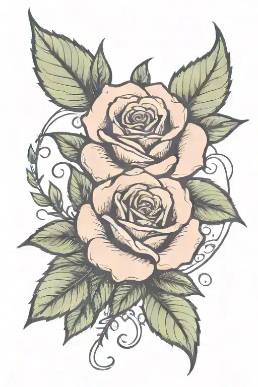 Rose with the name Evelyn in cursive on the stem  tattoo design idea