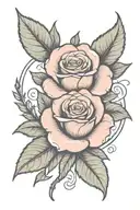 Rose with the name Evelyn in cursive on the stem  tattoo design idea