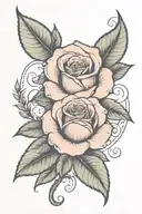 Rose with the name Evelyn in cursive on the stem  tattoo design idea