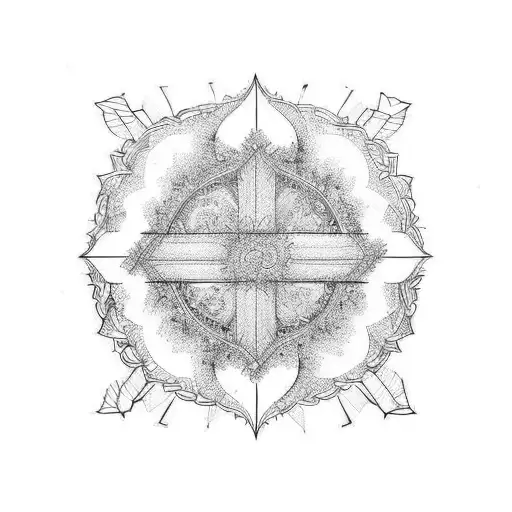 french window tattoo design idea