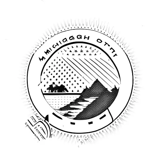 Michigan stamp  tattoo design idea