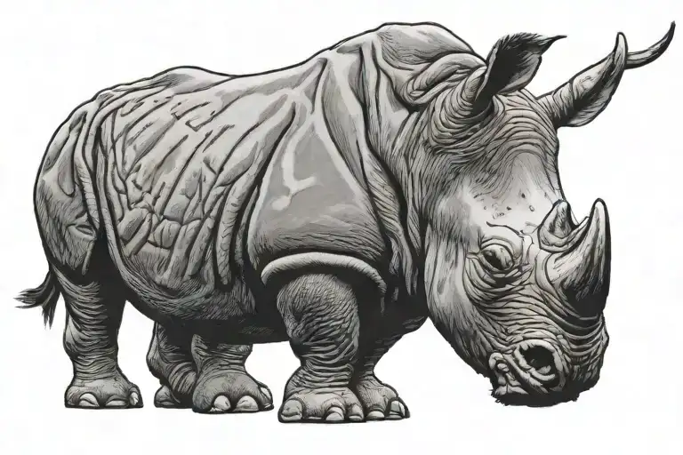 rhino tattoo design idea