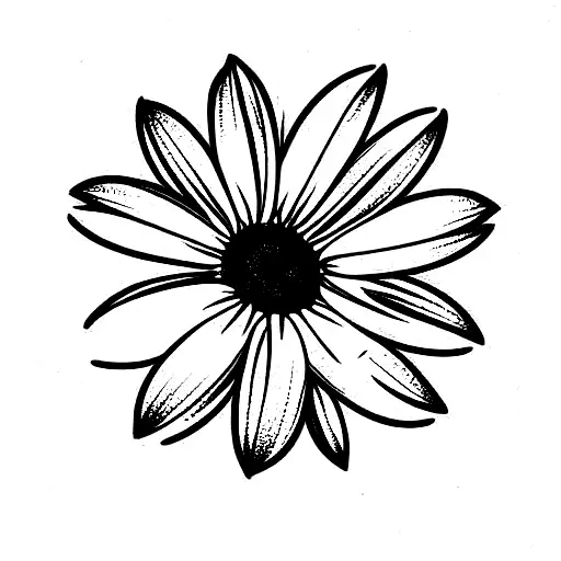Minimalistic style daisy flower tattoo located on the