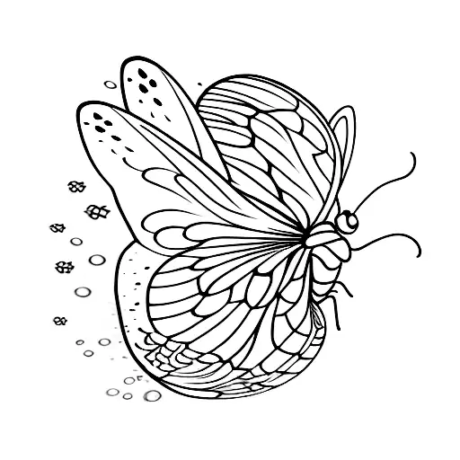 A butterfly coming out of the cocoon tattoo design idea