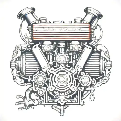 Audi 5 cylinder inline engine tattoo design idea