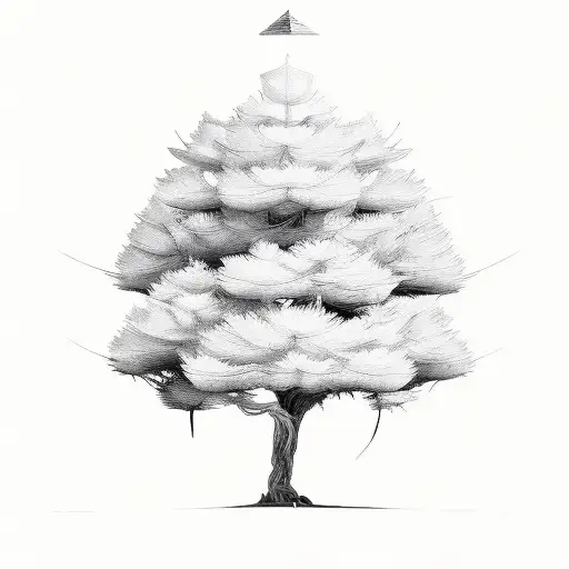 cedar tree tattoo design idea