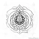Chakra-inspired mandala incorporating elements of lord Shiva, surrounded by cosmic energy tattoo design idea