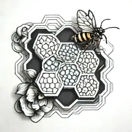 honey comb tattoo design idea