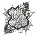 honey comb tattoo design idea