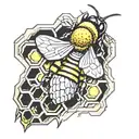 honey comb tattoo design idea