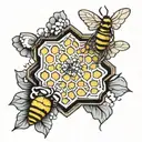 honey comb tattoo design idea