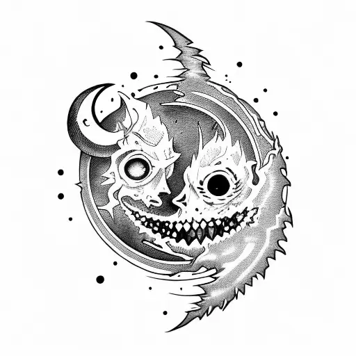"Soul Eater Moon" and bats tattoo design idea