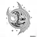 "Soul Eater Moon" and bats tattoo design idea