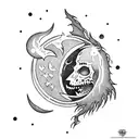 "Soul Eater Moon" and bats tattoo design idea